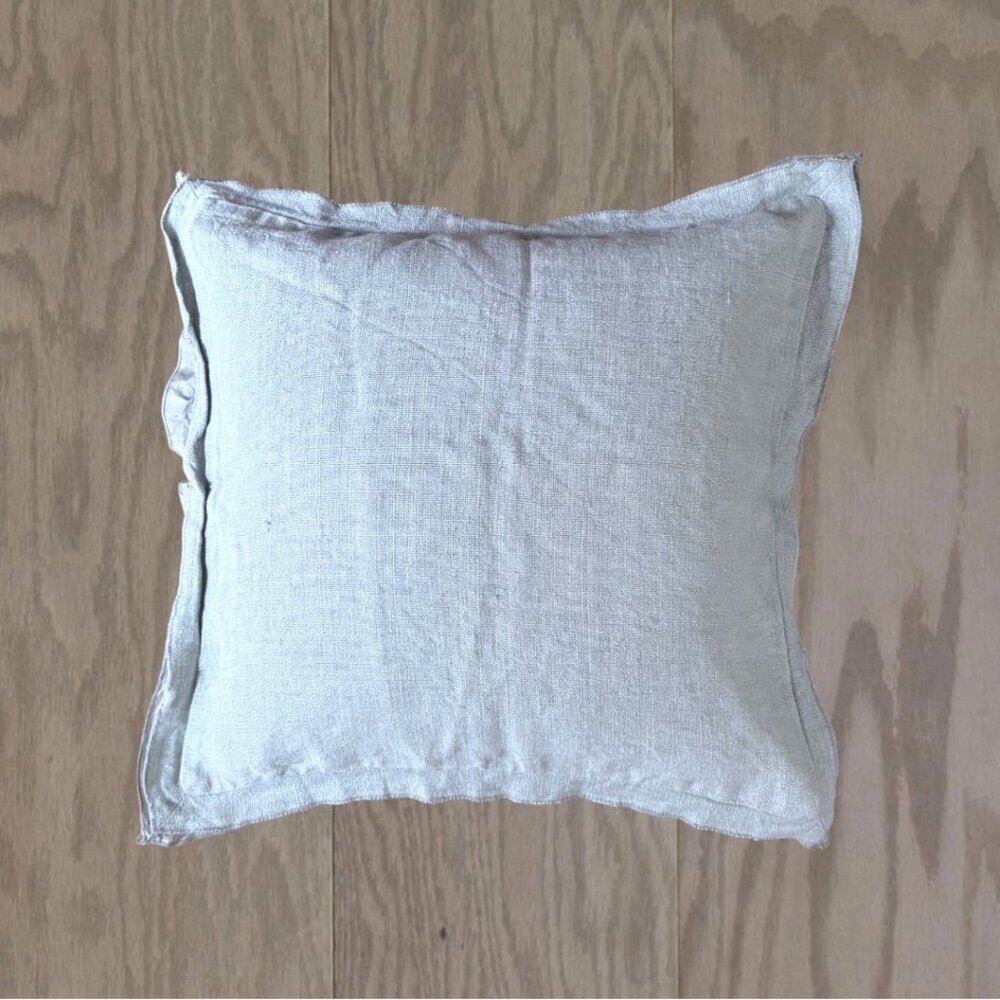 Pottery Barn Aqua Linen Square Pillow Cover 20 x 20 Coastal Farmhouse